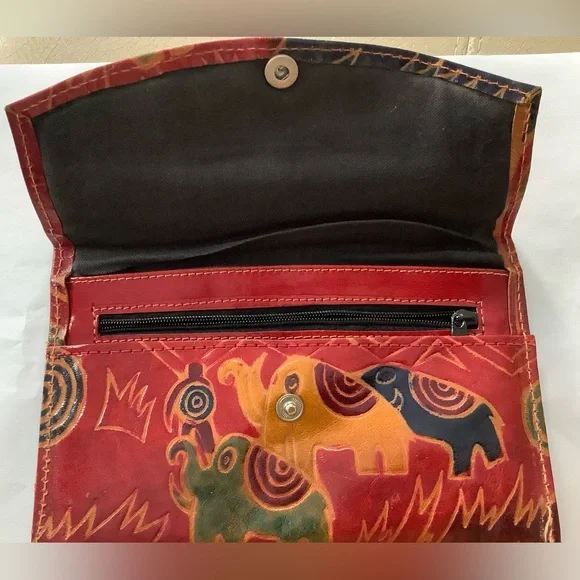 Vintage genuine leather women's wallet and coin holder. - Picture 3 of 4